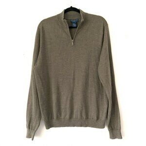 Joseph & Lyman Size L Merino Wool 1/4 Zip Pullover Sweater Lightweight Classic